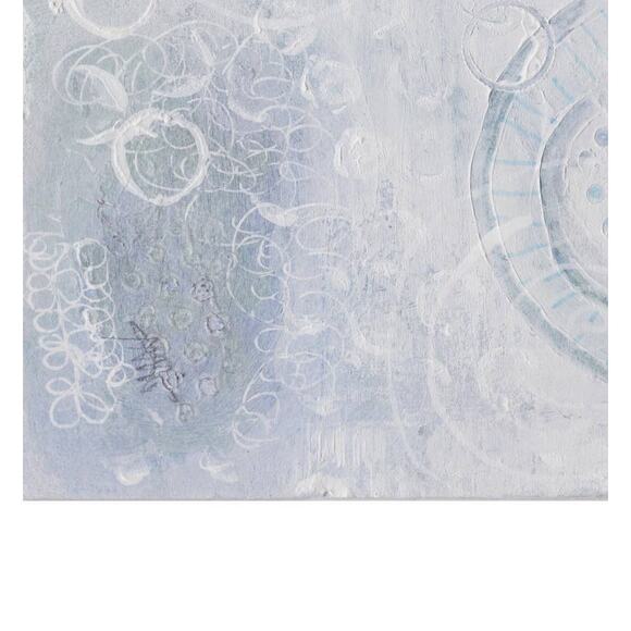 Original abstract art painting soft colors, textural on paper - smaller sized - Picture 3 of 5